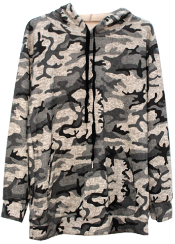 Sweat-shirt capuche motif camouflage